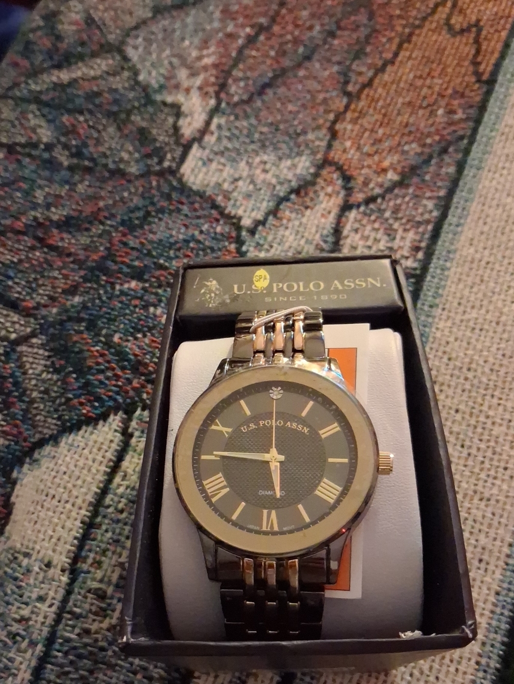 U.S. Polo Assn. Men's Two-Tone Gold and Black Dress Watch